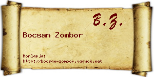 Bocsan Zombor névjegykártya